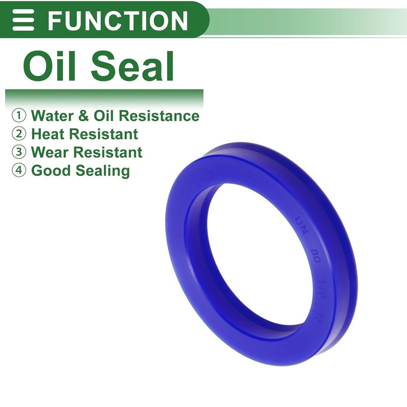 TUCKBOLD Universal Oil Seal UN Lip Seal Ring Rotary Shaft Seal 80x110x15mm High Pressure TPU Blue 5 Pcs - Image 3